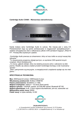 Cambridge Audio CXA60 – Wzmacniacz stereofoniczny Każda
