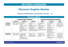 Discover English Starter - Kryteria oceniania