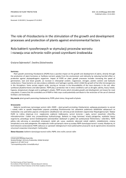 The role of rhizobacteria in the stimulation of the growth and