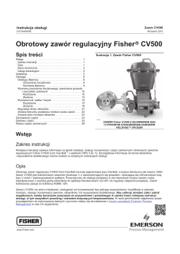 Obrotowy zawór regulacyjny Fisherr CV500