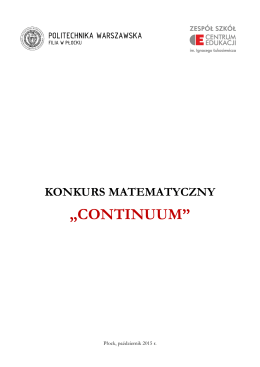 continuum | konkurs matematyczny - Zespół Szkół Centrum Edukacji