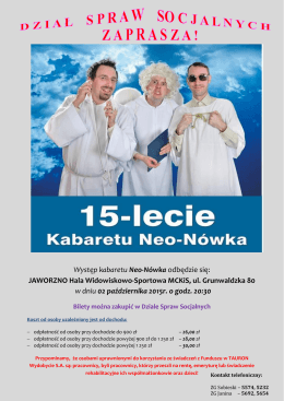 Występ kabaretu Neo-Nówka odbędzie się