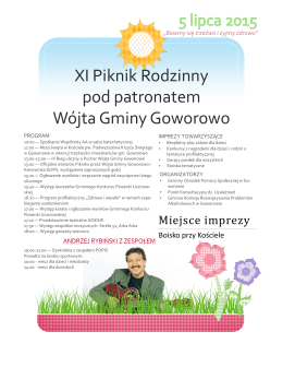Program Pikniku - Gminny Ośrodek Pomocy Społecznej w Goworowie