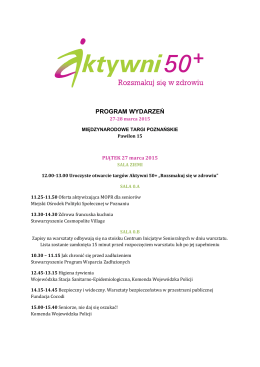 Program wydarzeń - Aktywni 50+ - Międzynarodowe Targi Poznańskie