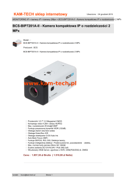 BCS-BIP7201A-II - Kamera kompaktowa IP o rozdzielczości 2 MPx