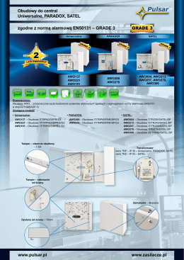 www.pulsar.pl www.zasilacze.pl Obudowy do central Uniwersalne