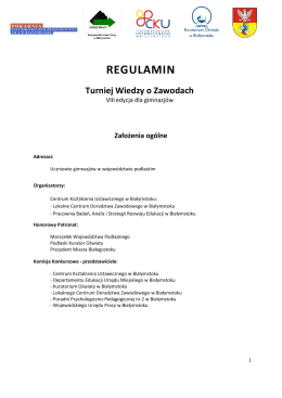 Regulaminie - Kształcenie zawodowe w Białymstoku