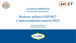 Budowa aplikacji ASP.NET z wykorzystaniem wzorca MVC
