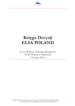 Księga Decyzji ELSA POLAND