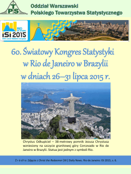 60. Światowy Kongres Statystyki w Rio de Janeiro w Brazylii w