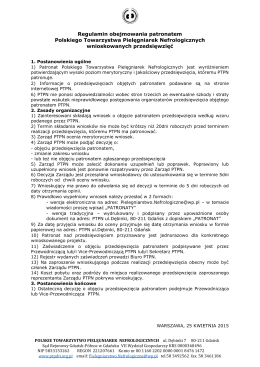 Regulamin obejmowania patronatem Polskiego Towarzystwa