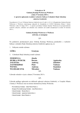Uchwała nr 18 Gminnej Komisji Wyborczej w Wieliczce