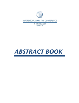ABSTRACT BOOK - Interdisciplinary FNP conference