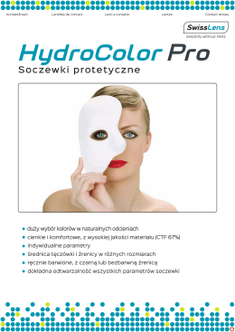 HydroColor Pro, indywidualne kolorowe soczewki