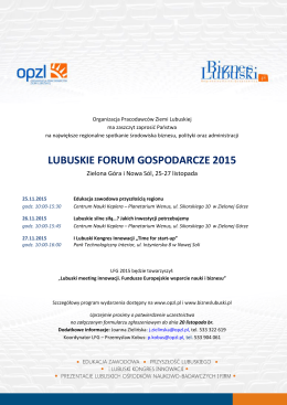 Zaproszenie LFG 2015 - Organizacja Pracodawców Ziemi Lubuskiej
