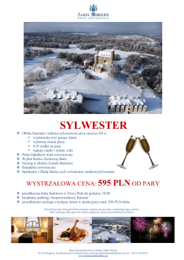 SYLWESTER - Hotel Zamek Bobolice