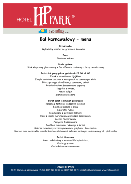 Bal karnawałowy – menu