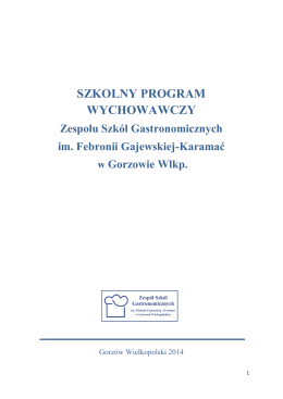 szkolny program wychowawczy - Zespół Szkół Gastronomicznych