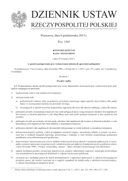 Rozporządzenie Rady Ministrów z dnia 29 września 2015 r. w