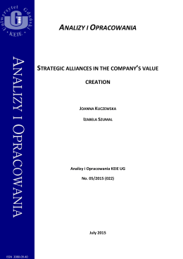 Strategic alliances in the company`s value creation