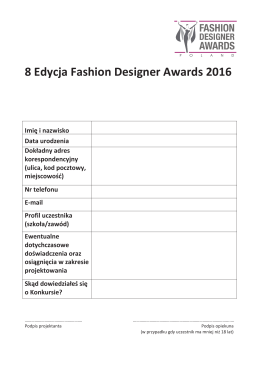 Pobierz plik () - Fashion Designer Awards
