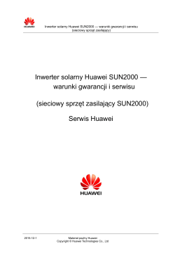 Inwerter solarny Huawei SUN2000 — warunki gwarancji i serwisu