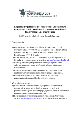 Regulamin Ogólnopolskiej Konferencji Dyrektorów i Nauczycieli