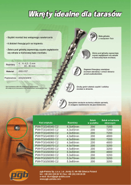Wkręty idealne dla tarasów - pgb