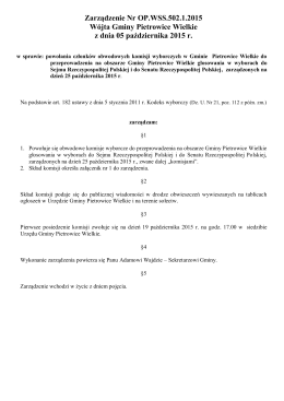 Zarządzenie Nr OP.WSS.502.1.2015 w sprawie powołania komisji