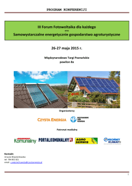 zobacz program - Greenpower - Międzynarodowe Targi Poznańskie