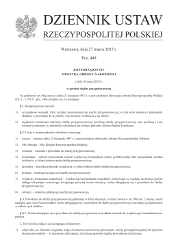 Rozporządzenie MON z 16 marca 2015 r. w spr. służby
