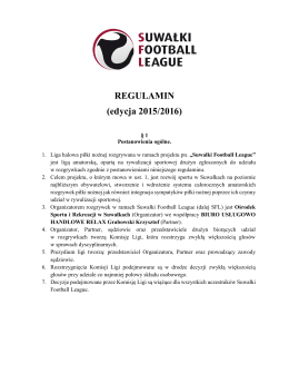 Regulamin Suwałki Football League