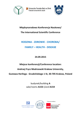 Conference Program Kraków 2015
