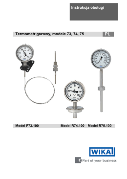 Instrukcja obsługi Termometr gazowy, modele 73, 74, 75