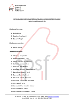 Członkowie honorowi: 1. Elwira Fibiger 2. Bolesław Kwiatkowski 3