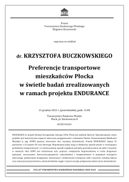 dr. KRZYSZTOFA BUCZKOWSKIEGO Preferencje transportowe