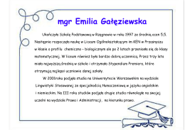 mgr Emilia Gałęziewska