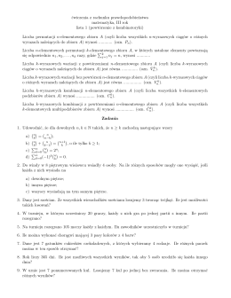 ćwiczenia z rachunku prawdopodobieństwa matematyka, III rok lista 1