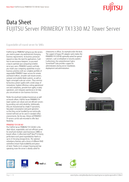 Data Sheet FUJITSU Server PRIMERGY TX1330 M2 Tower Server