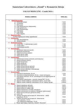 Cennik zabiegów leczniczych i badań