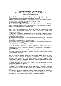 Regulamin Okręgowej Komisji Wyborczej Małopolskiej Okręgowej