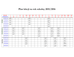 Plan lekcji 2015/16