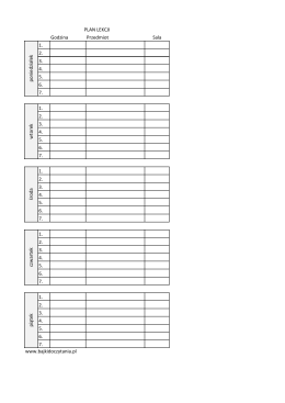 Plan lekcji do wydrukowania w tabeli