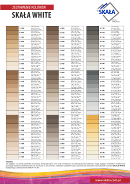 Tabela kolorów wzornika SKAŁA WHITE