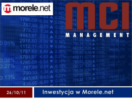 Inwestycja w Morele.net (26.10.2011)