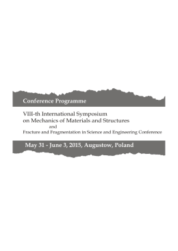conference programme - The 8th International Symposium on