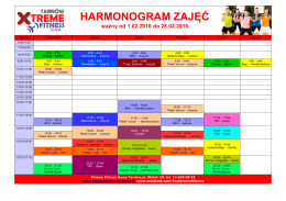 HARMONOGRAM ZAJĘĆ ważny od 28.12.2015 do