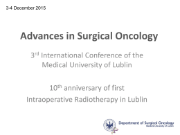 Advances in Surgical Oncology Lublin 2015