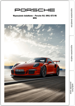 Wyposażenie dodatkowe – Porsche 911 (991) GT3 RS MYG