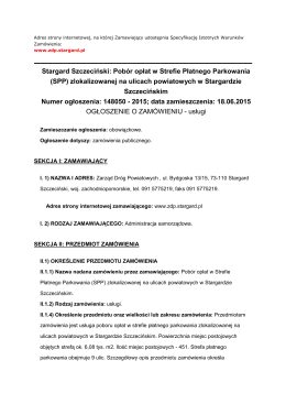 Stargard Szczeciński: Pobór opłat w Strefie Płatnego Parkowania